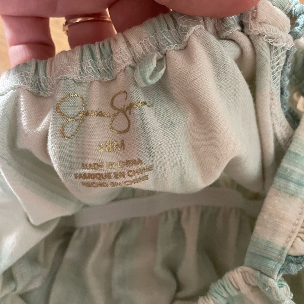 Jessica Simpson Cherry, Peach, and Aqua Jumpsuit Trio - Picture 7 of 7